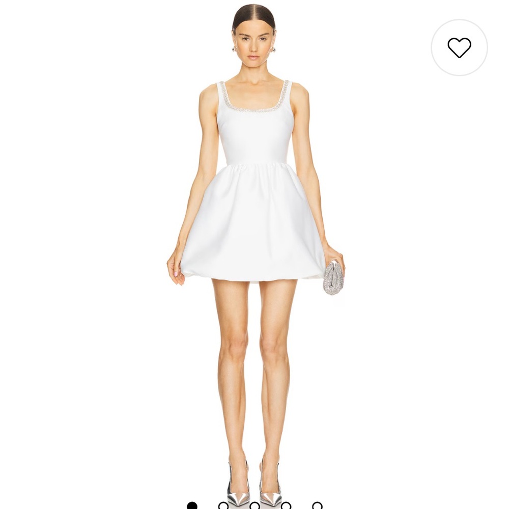Self-Portrait White Diamante Mini Dress